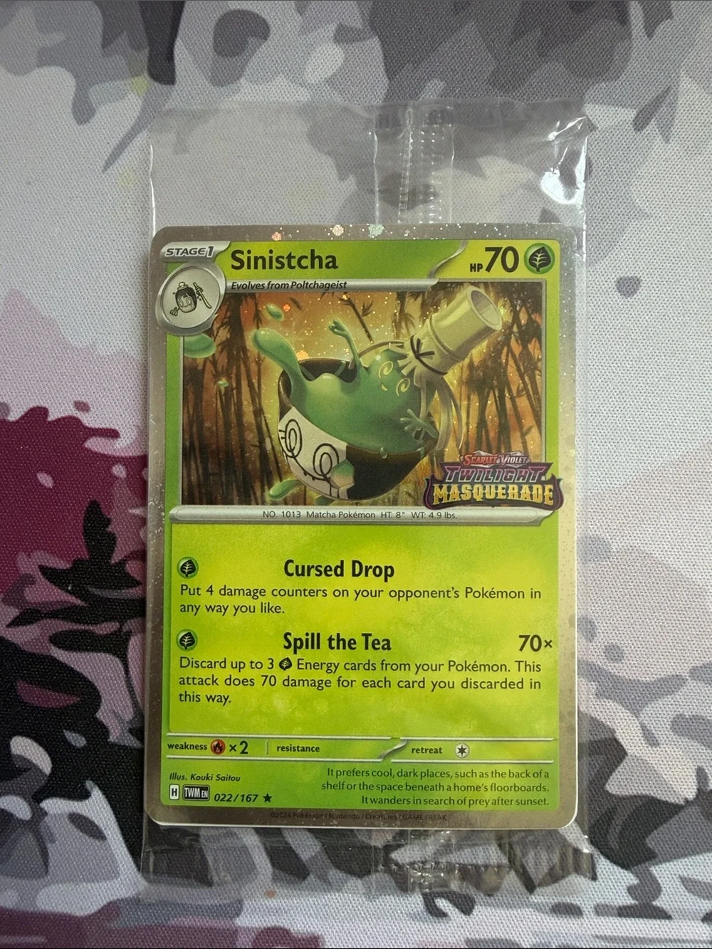 Sealed Pokémon Twilight Masquerade Sinistcha 022/167 Best Buy Promo Mint ✨5/$25✨